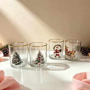 ���F؛���羳�¿��y��ȤChristmas Glass Art Cup�}�Q������ˮ