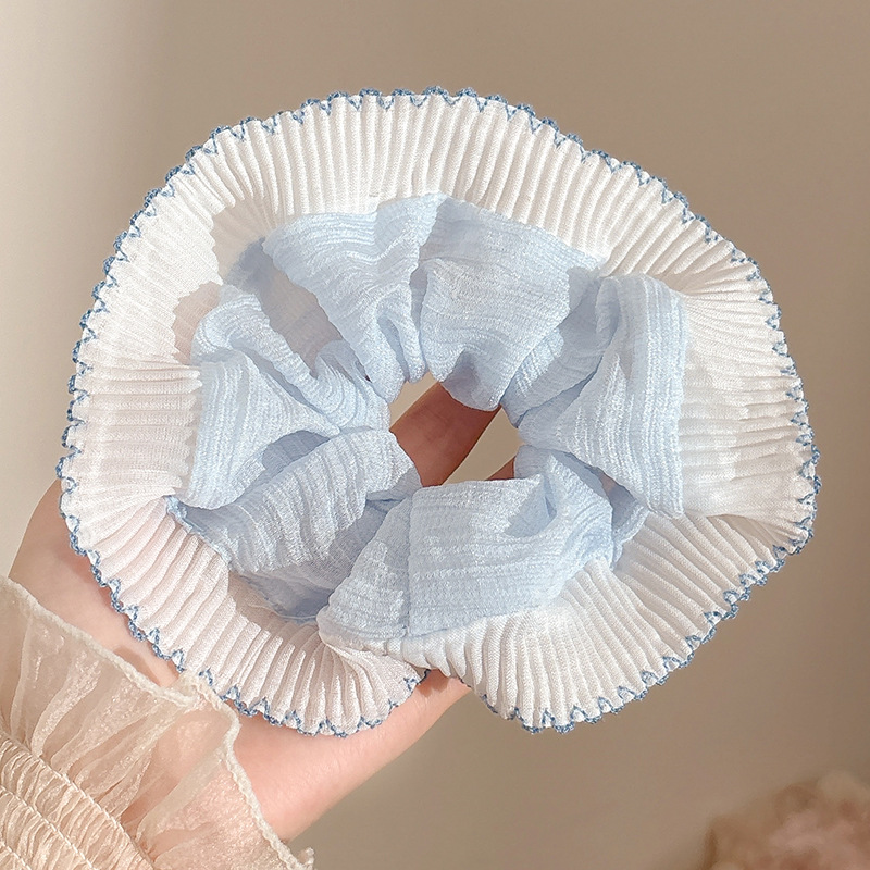 1 # anillo de pelo de malla azul de unos 15cm