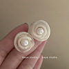 Retro acrylic small design earrings from pearl, French retro style, wholesale
