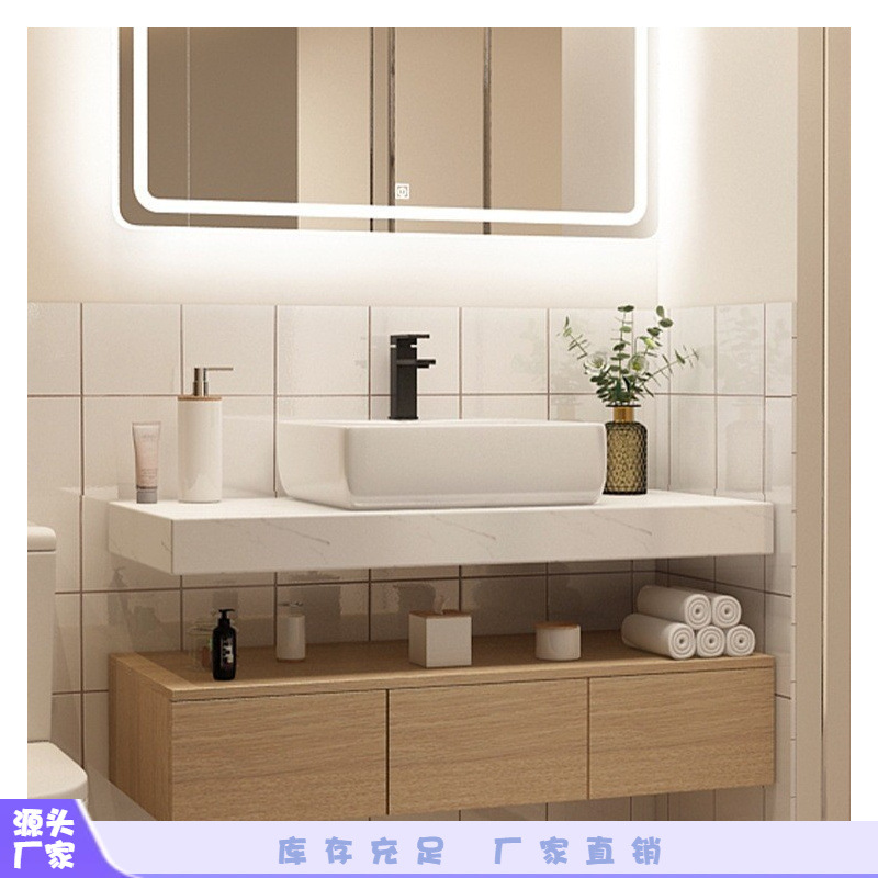 Bathroom Cabinet Washbasin Cabinet Combination Master Bedroom Bathroom Toilet Washbasin Ceramic Integrated Small Apartment Washbasin
