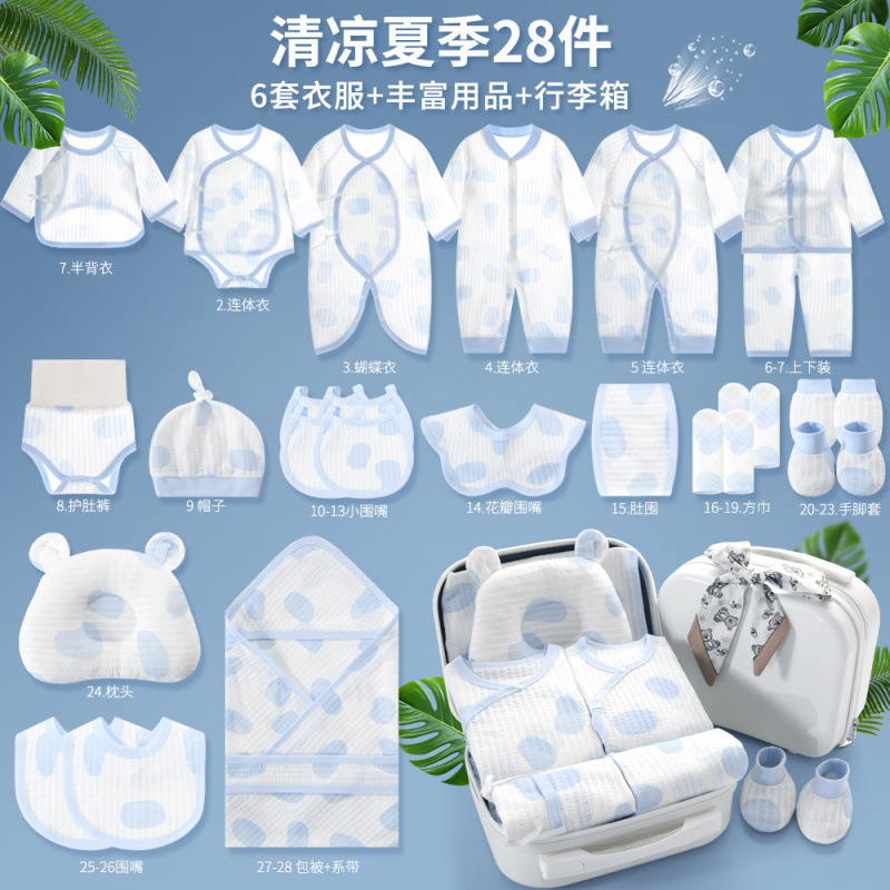 Caja de regalo de ropa de verano para bebés recién nacidos, bolsa de algodón delgada para bebés, paquete de embarazo, regalo para bebés image 15