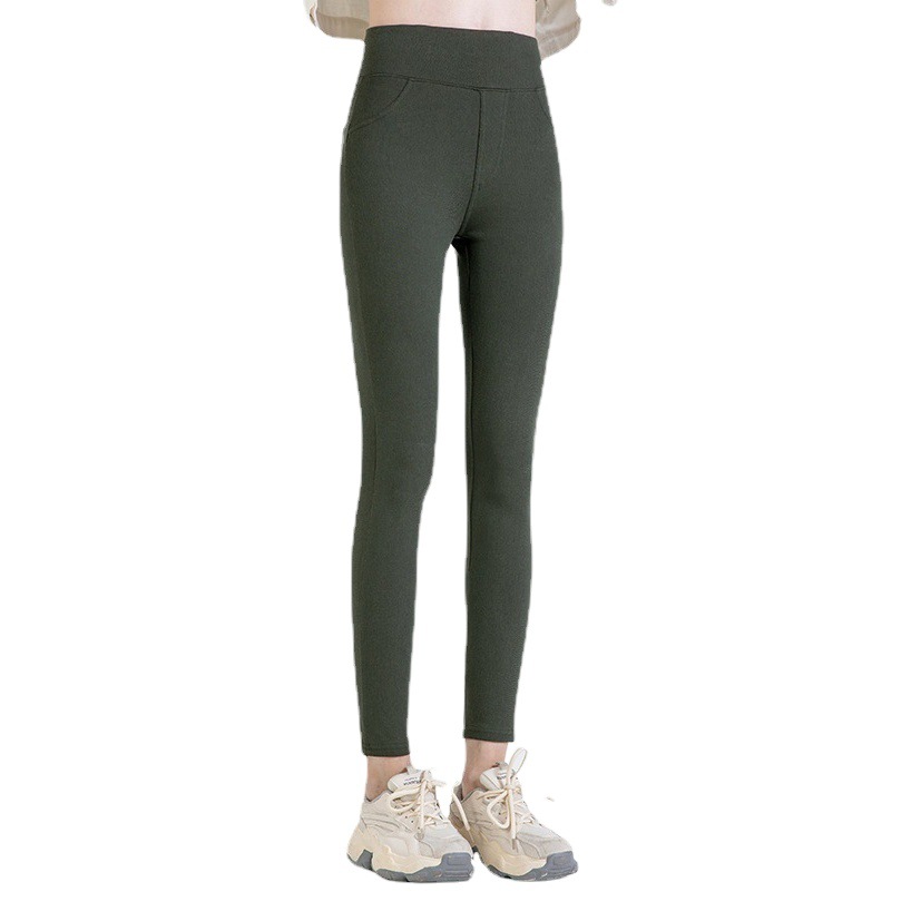 2024 primavera y verano nuevo espesado alta cintura skinny jeans mujeres calefacción caliente estiramiento adelgazamiento deportes pantalones Casuales