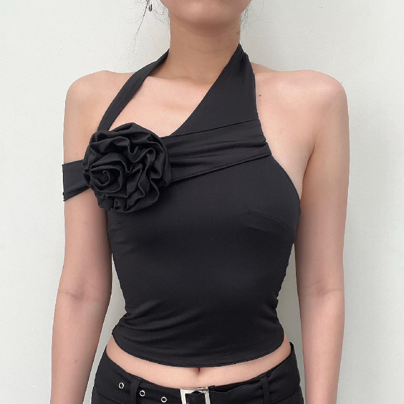 Women's Wrap Crop Top Tank Tops Sexy Flower display picture 12