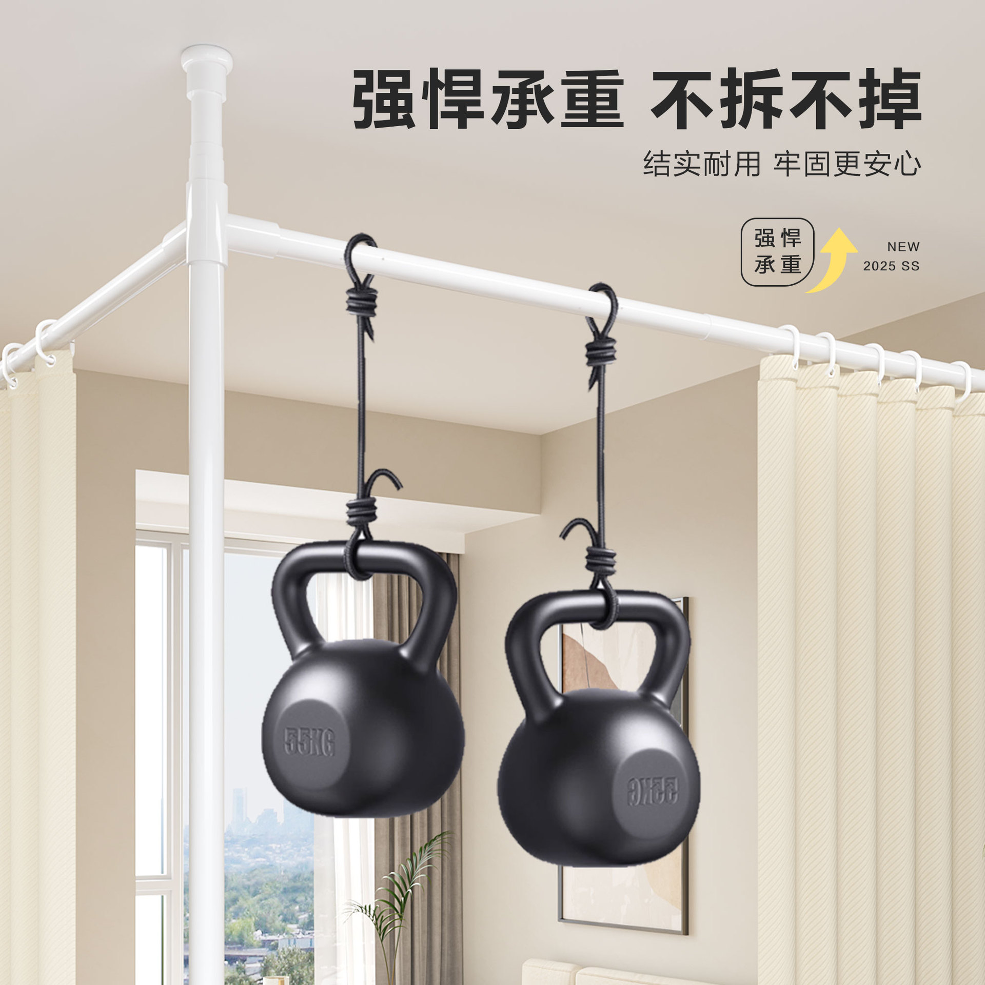 Punch-free Folding Moving Partition Living Room Divided Bedroom Rental Room Simple Bed Covering Cloth Curtain Screen