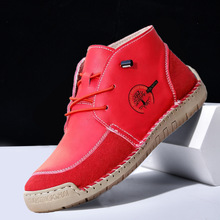 亚马逊爆款秋冬跨境大码女鞋中帮皮靴女休闲工装靴时尚妈妈鞋短靴