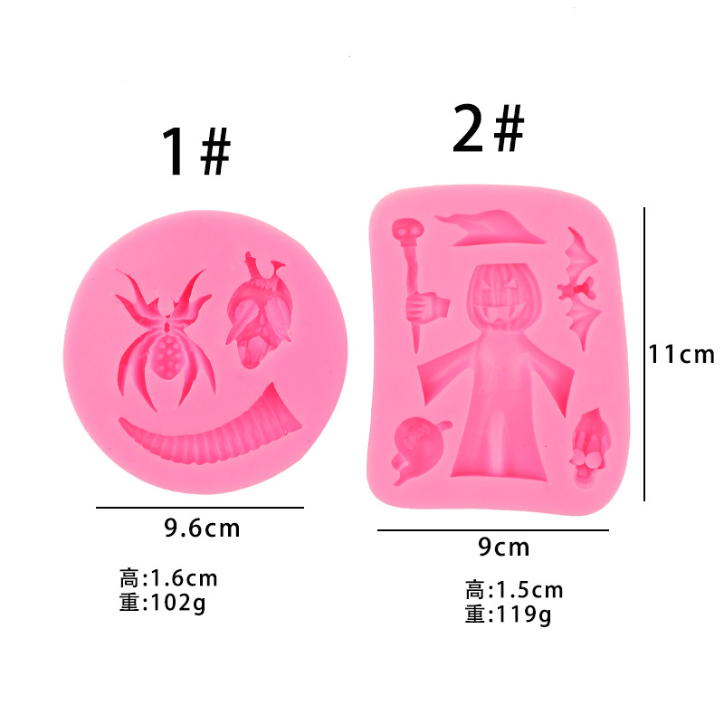 Halloween araña bat cuerno fantasma cráneo silicona molde fondant cake hornear decoración de chocolate