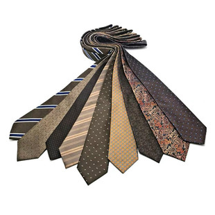 Tie Men's Dress Business 8cm Wide Champagne Striped Dot Professional Shirt Tie Korean Style Wedding Tie