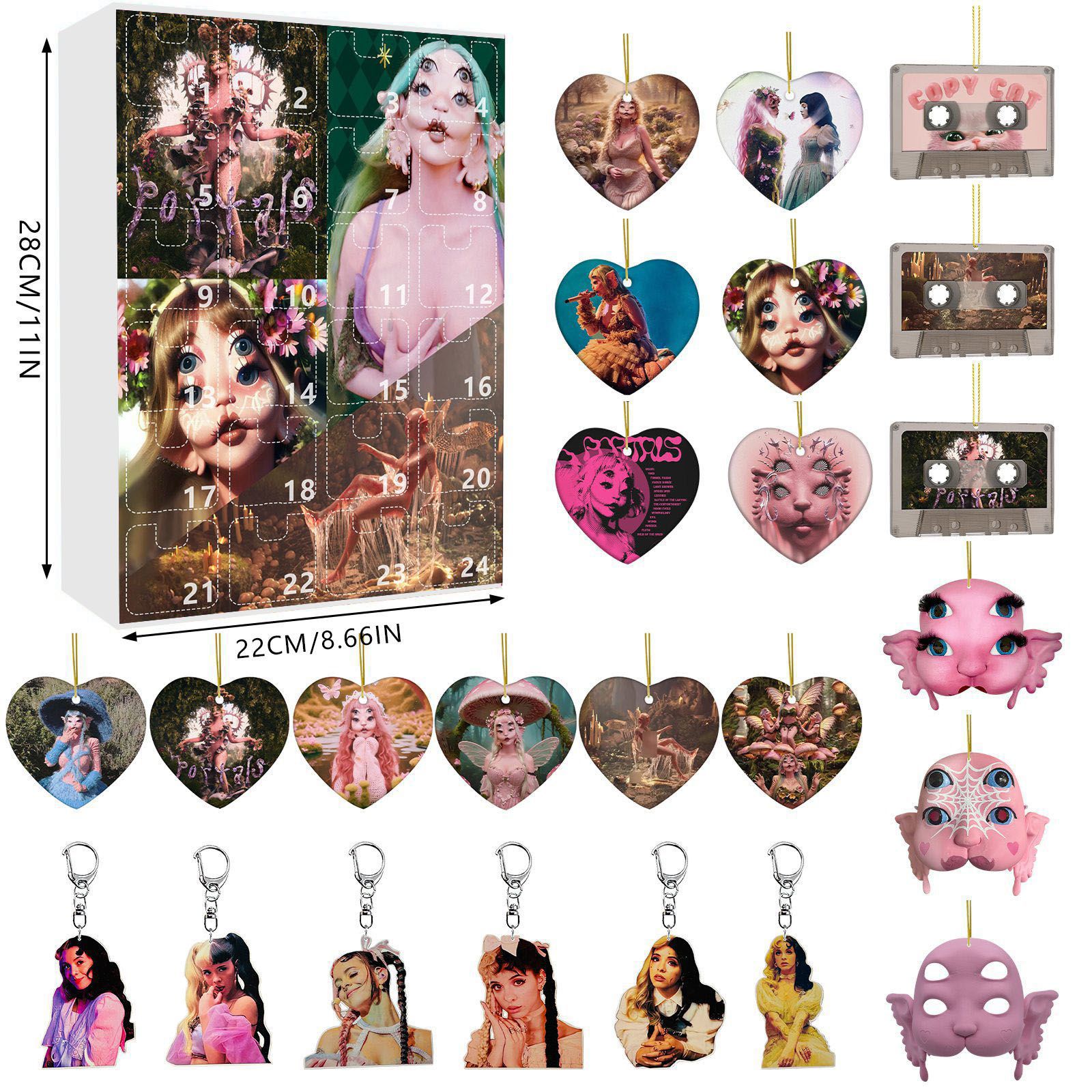 thumbnail image 1 of Calendario de Adviento de Navidad Melanie Martinez Caja sorpresa Cuenta regresiva de Navidad Caja sorpresa Colgante de árbol de Navidad, 1 of 5
