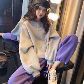 盐系炸街运动套装女2025春秋季新款大码时尚休闲宽松卫衣两件套女
