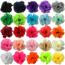 6CM儿童雪纺头花  跨境电商货源优质手工花 diy饰品配件 25色可选