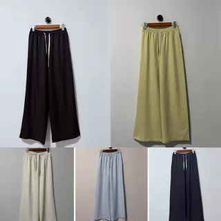 百搭显瘦直筒裤女莫兰迪冰丝阔腿裤夏季高腰垂感休闲长裤纯色薄款