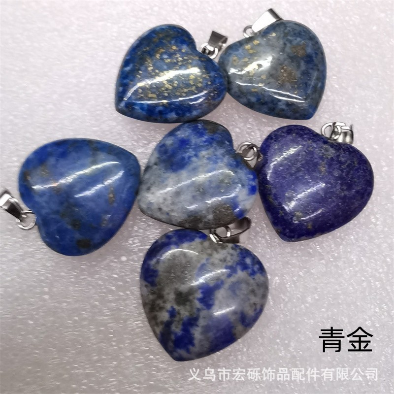 Natural cristal ágata Dongling Jade de doble cara en forma de corazón de amor colgante collar de accesorios de la joyería de la joya de la fábrica al por mayor