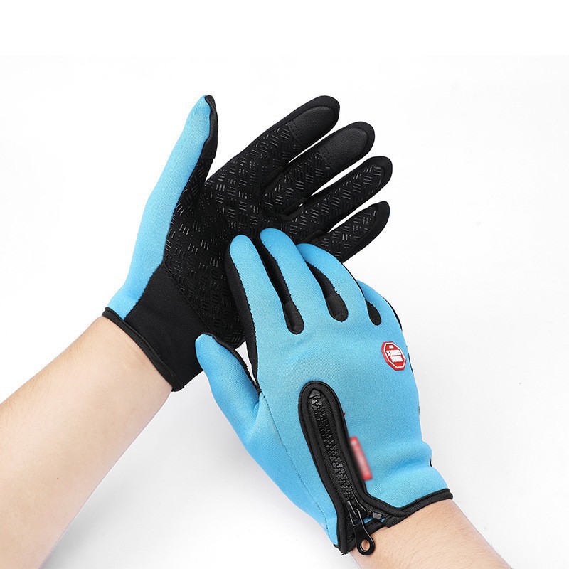 Guantes de deportes al aire libre dedo completo Otoño e Invierno pantalla táctil antideslizante impermeable a prueba de viento polar cálido esquí escalada guantes de equitación