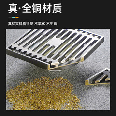 Gun gray all-copper floor drain with anti-insect and anti-odor function, suitable for bathroom shower and washing machine dual use, deep water seal, large discharge capacity floor drain