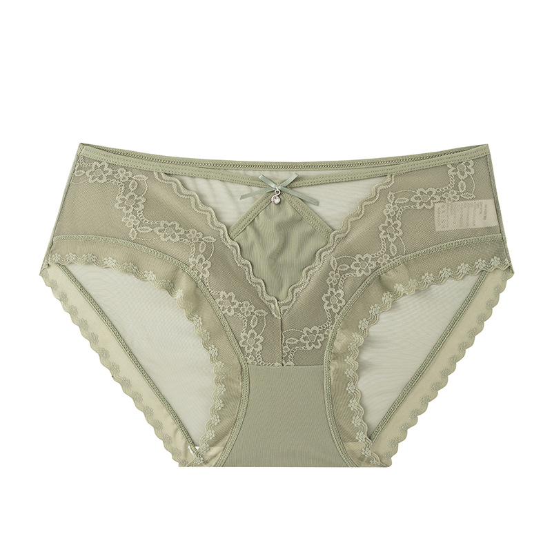 Pura ropa interior sexy mujer malla transparente encaje francés hueco seda de morera entrepierna antibacteriana seda de hielo diosa refrescante image 6