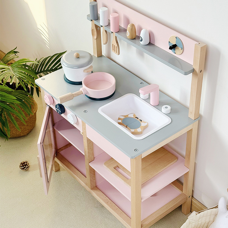 Nuevo niño de madera simulación mini cocina bebé juego de cocina simulación de cocina juguetes venta directa de fábrica