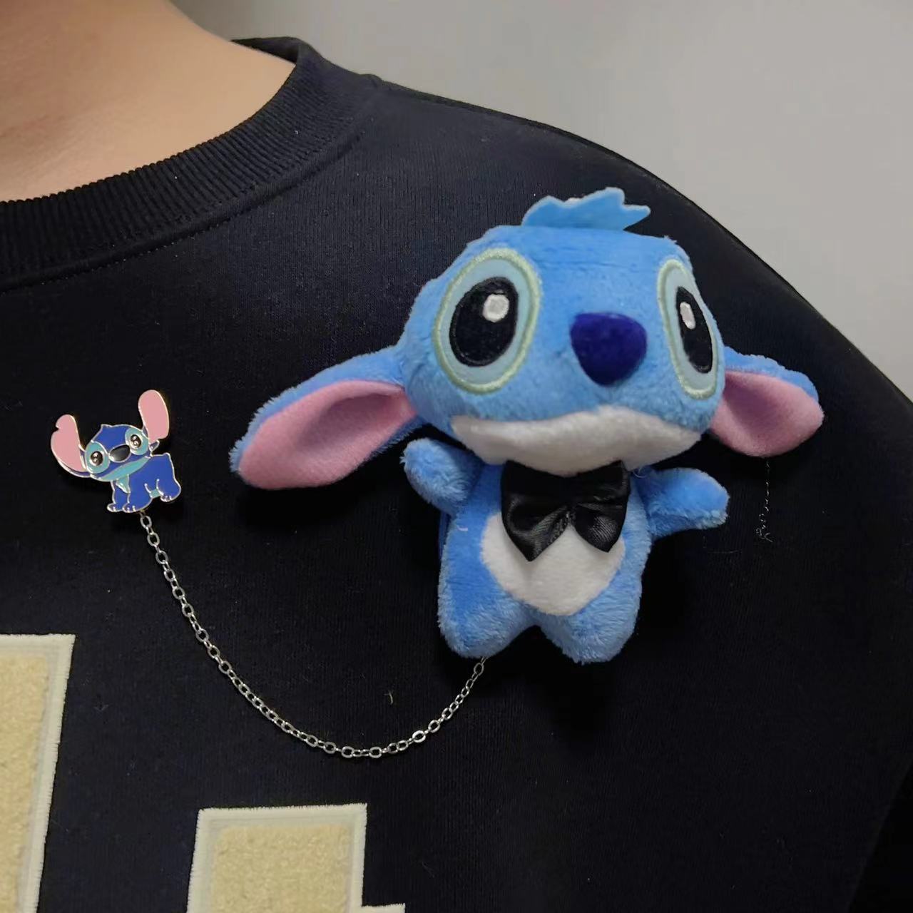 스티치 체인 브로치