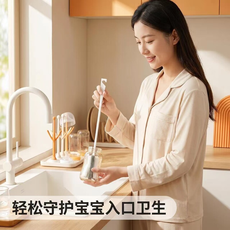Replaceable Long-Handled Cup Brush, Magic Tool for Cleaning Cups, Extended Sponge Cleaning Brush, Narrow-Mouth Vase Brush, Special for Small-Mouthed Bottles Replaceable Long-Handled Cup Brush, Magic Tool for Cleaning Cups, Extended Sponge Cleaning Brush, Narrow-Mouth Vase Brush, Special for Small-Mouthed Bottles