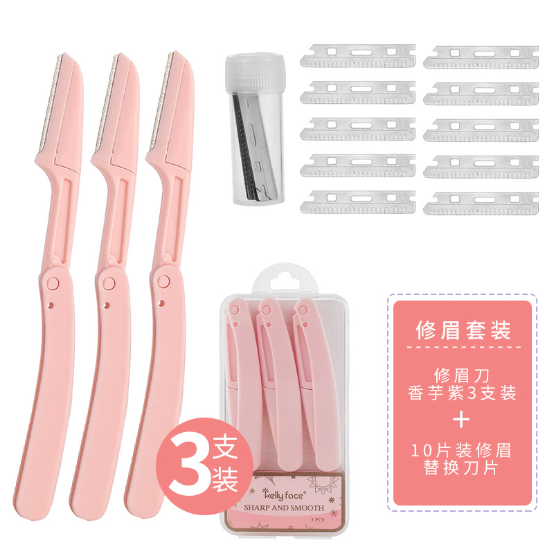 KELLY cara plegable ceja trimmer seguridad ceja raspador de afeitar herramienta de belleza principiante ceja trimmer 3