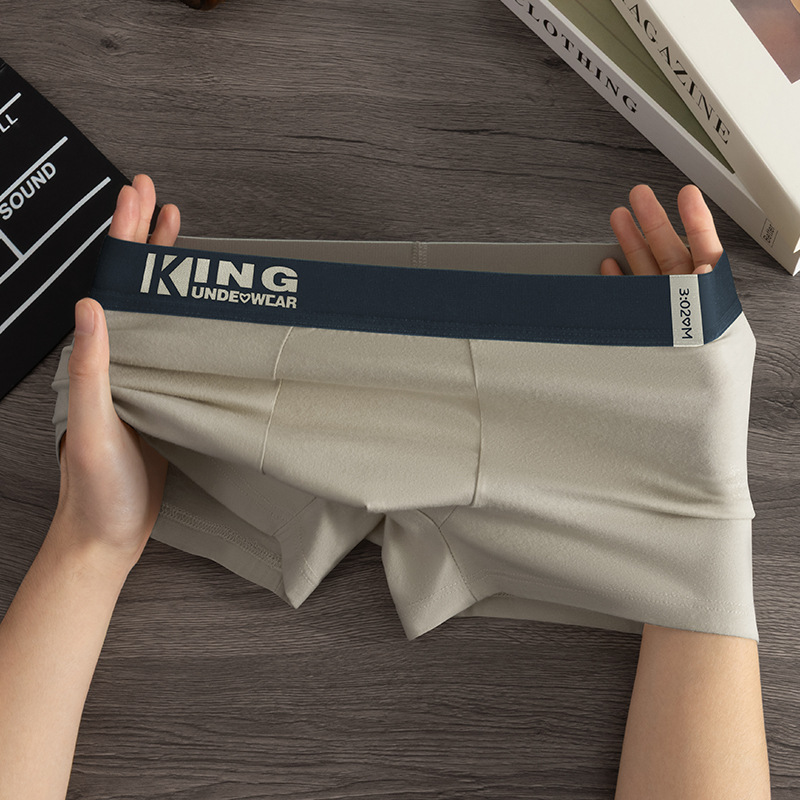 Ginseng Goji bactériano entrepierna hombre calzoncillos de algodón cuadrangular cabeza pro-piel ventilable calzoncillos deportivos fábrica de fuente