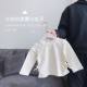 2025 spring 0-3 year old girl baby girl wave point waist foreign style cute long sleeve base shirt top