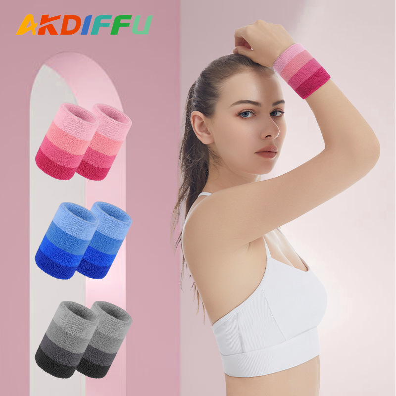 Nueva toalla absorbente de sudor pulsera transpirable sudor-limpieza pulsera baloncesto bádminton deportes colorido alta elástica deportes pulsera