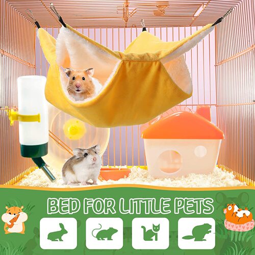 Hamster Hammock Honey Badger Insulated Double Layer Plush Hammock Suspended Squirrel Sleep Bag Pet Winter Warmth Supply