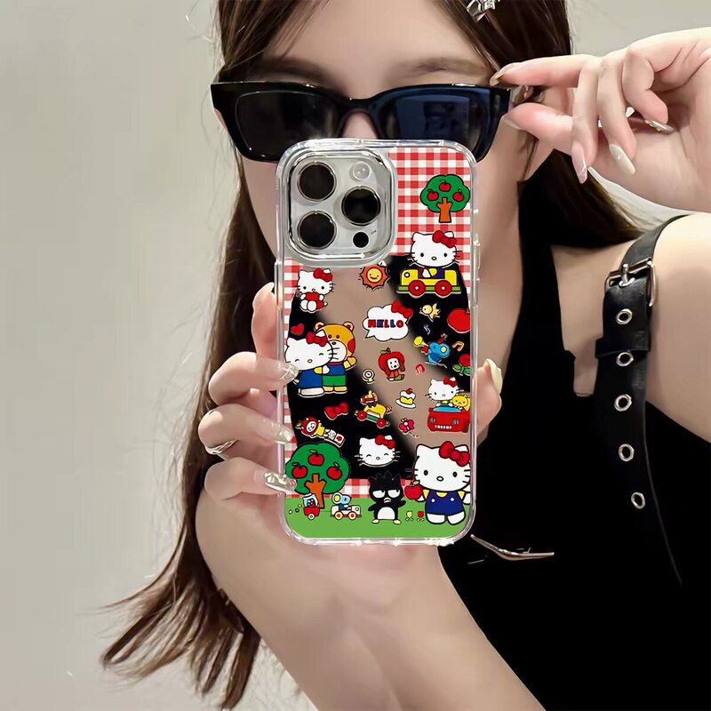 Red plaid cat design phone case for Samsung S26 Ultra, S25+, S24 FE, mirror finish, S23+, S21 FE, and Apple 18 Red plaid cat design phone case for Samsung S26 Ultra, S25+, S24 FE, mirror finish, S23+, S21 FE, and Apple 18