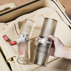 Light Luxury Travel Toothbrush Cup, High-End Beauty Couple's Brushing Cup, Transparent Toothpaste & Toothbrush Cup, Portable & Shockproof Travel Mug