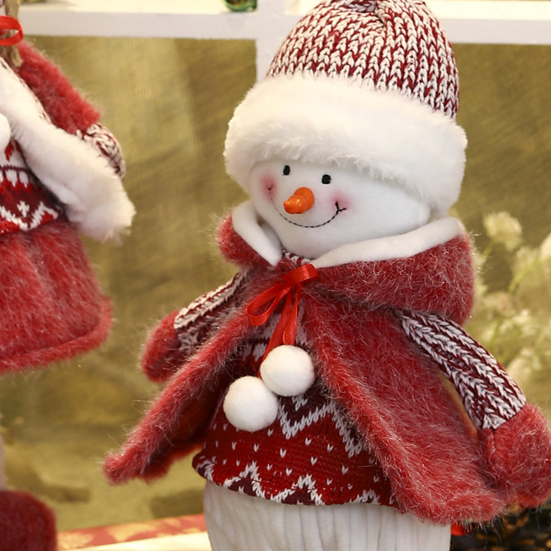 クロスボーダー新しいクリスマス人形クリスマス装飾雪だるま伸縮人形ニットヘラジカ顔のない老人かわいい装飾品|undefined