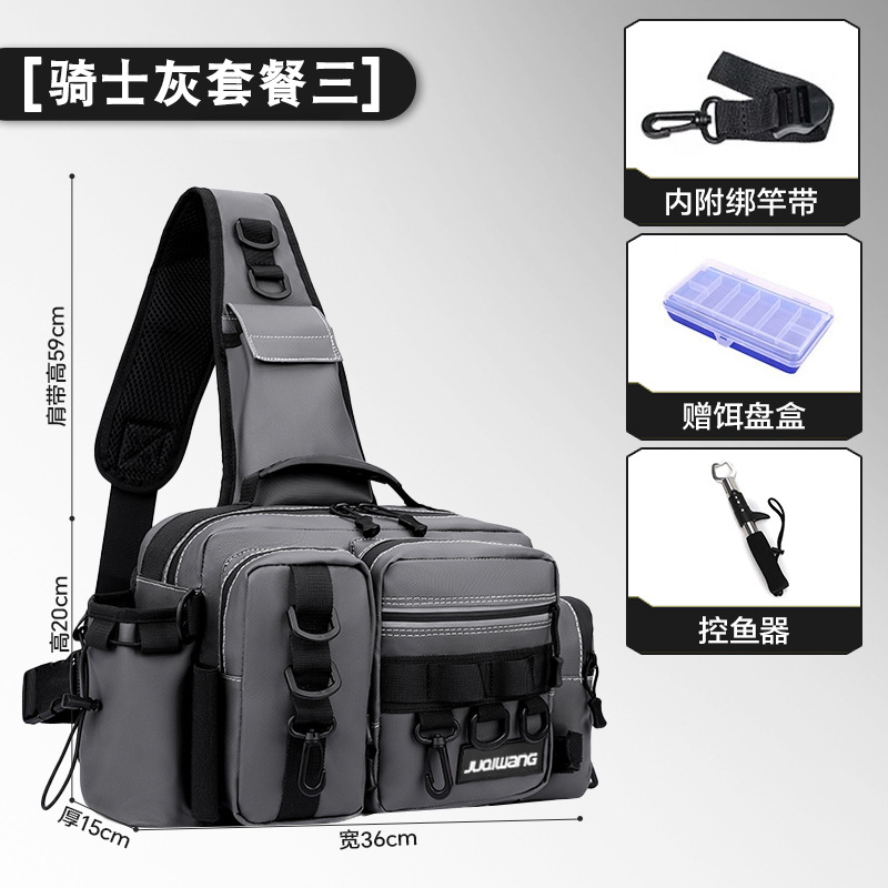 Bolsa de cintura multifuncional, mochila de hombro, mochila de tramo inclinada impermeable y resistente al desgaste, bolsa de almacenamiento para equipos de pesca especiales image 14