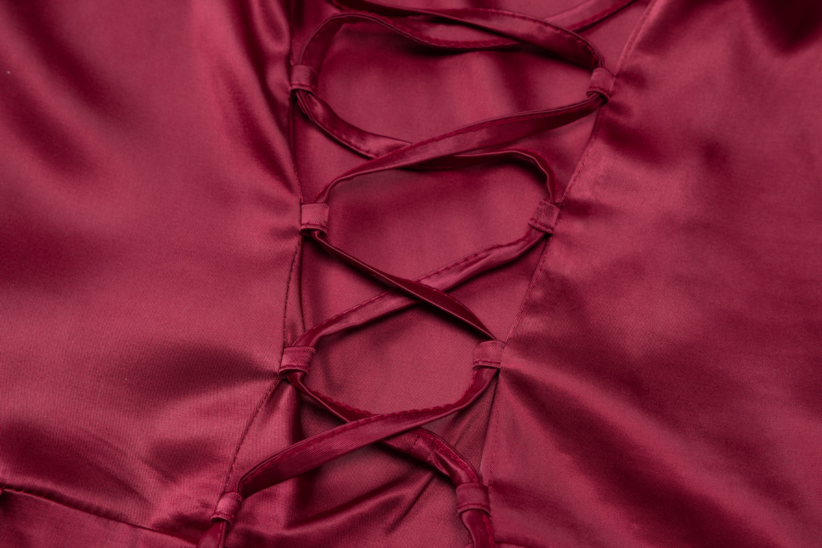 Women Clothing Spring Summer Sexy Back Lace up Waist Controlled Shoulder Strap Dress 14 Women Clothing Spring Summer Sexy Back Lace up Waist Controlled Shoulder Strap Dress