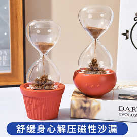 艺术生日礼物高级感香薰沙漏 摆件玻璃铁沙计时器摆件沙漏