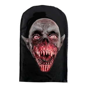 Cross-Border Halloween Horror Skull Mesh Printed Headgear Sunscreen Breathable Mesh Mask Holiday Party Mask