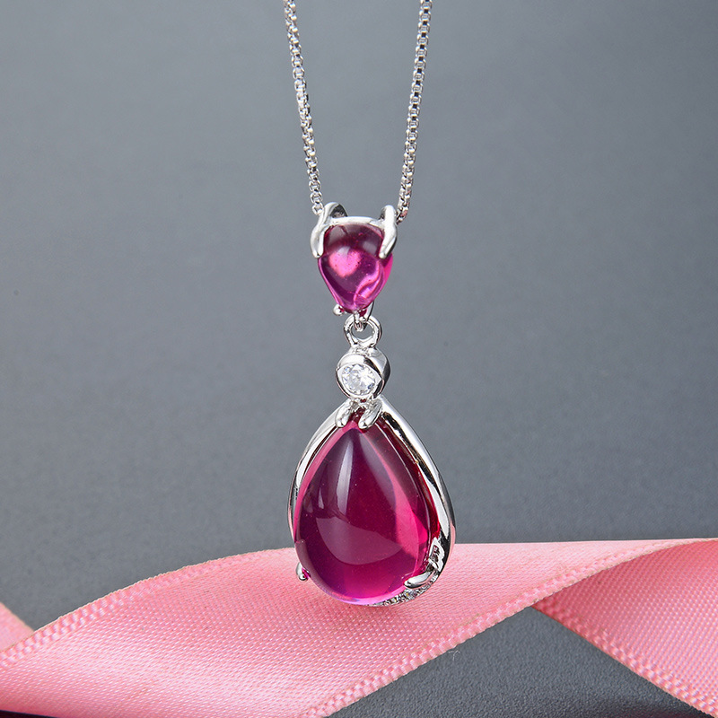 S925 plata esterlina gota de agua ligera colgante de lujo feminino maduro con diamantes personales colgante de plata joyería un cabello