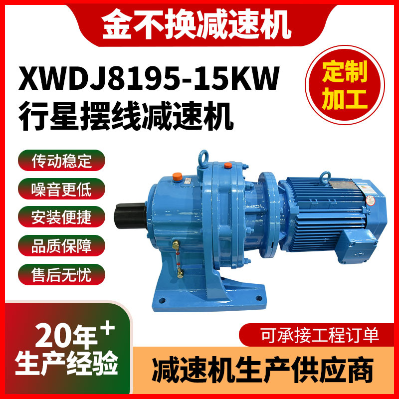 定制XWDJ8195行星摆线减速机卧式直连针轮减速机配国标铜芯一体机