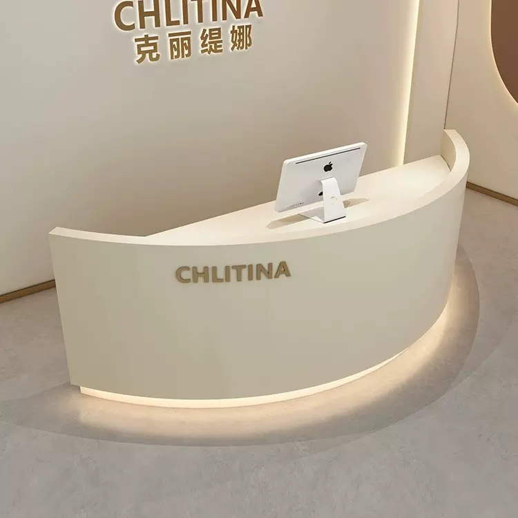 服装店收银台店铺小型简约餐厅前台柜台接待台现代美容院烤漆吧台