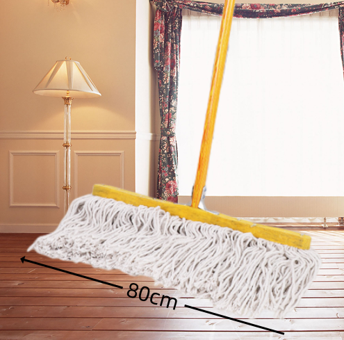 80cm 흰색 와이어 나무 대걸레 1개