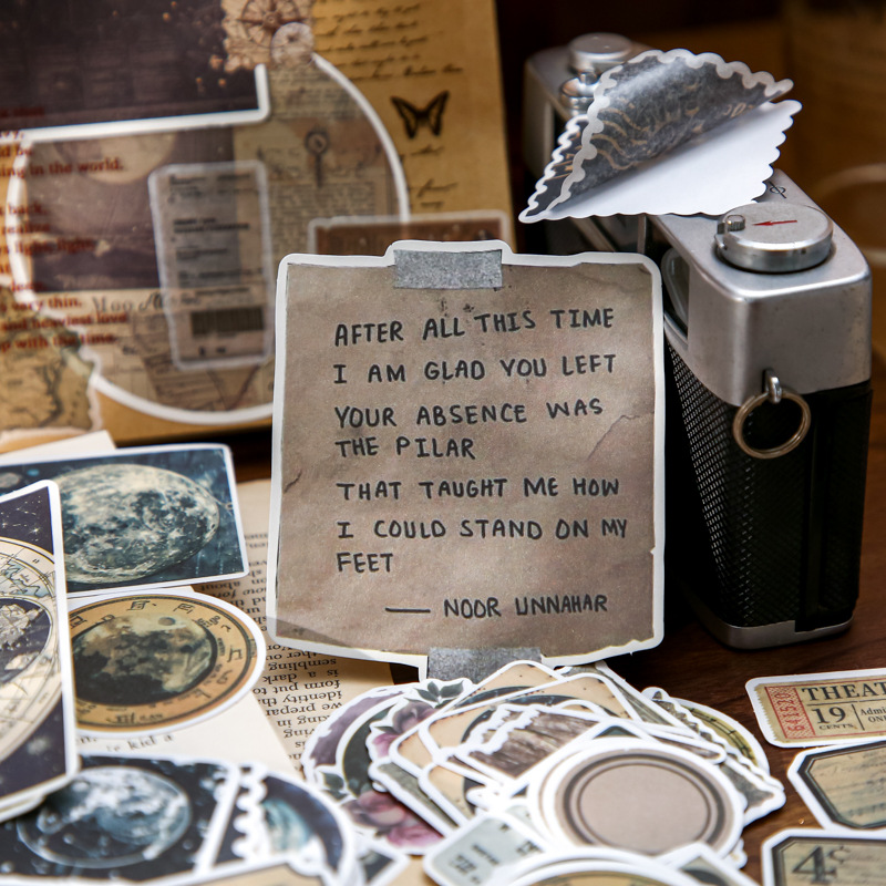 Papel Sr. material transfronterizo paquete de fantasía universal serie de texto retro collage material de decoración de cuentas 160