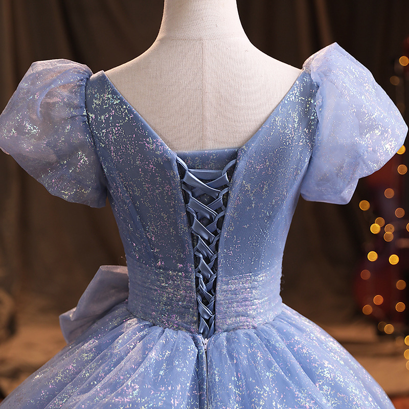 Vestido de noche para banquete, novedad de verano 2026, azul elegante, para examen de actuación vocal, actuación en solista, reunión anual, vestido de anfitriona para mujer