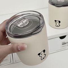 韓式高顏值保溫杯女士大容量不鏽鋼水杯學生便捷喝水帶茶隔隨手杯