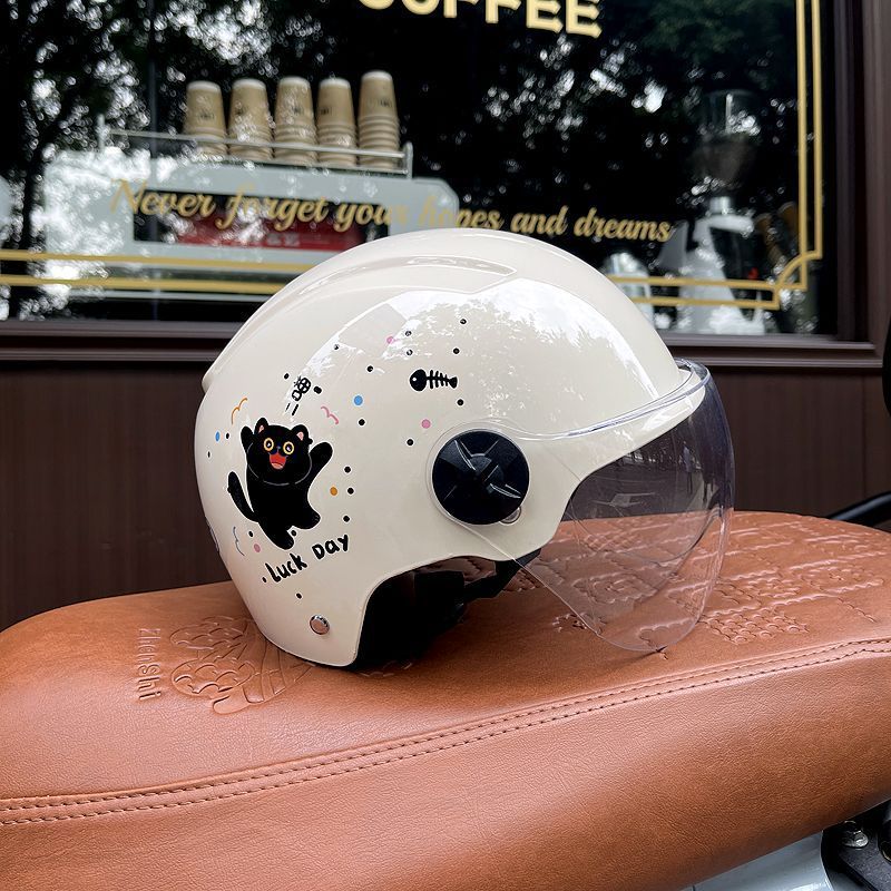 3C Certified Electric Motorcycle Helmet Women's Scooter Safety Half Helmet