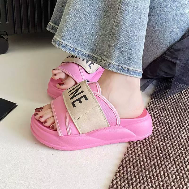 Супер огонь новые холодные тапочки с толстой подошвной женской одежки летом