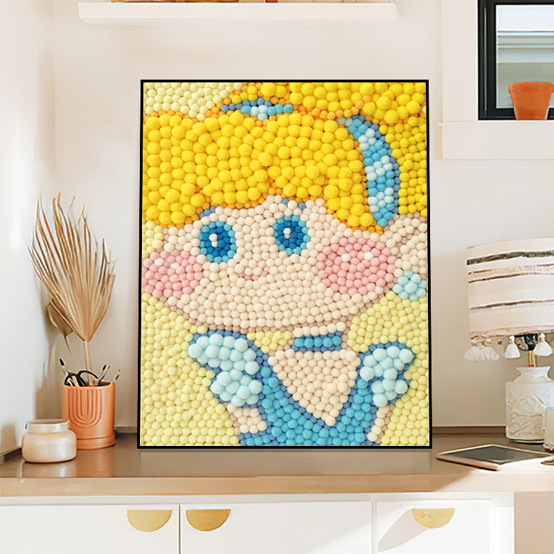 毛玉絵DIY子供向け漫画教育用ぬいぐるみボール絵画材料パッククリエイティブギフト屋台供給クリエイティブ手芸|undefined