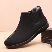 老北京布鞋新款男士棉鞋冬季爸爸鞋中老年防水保暖加绒加厚老人鞋