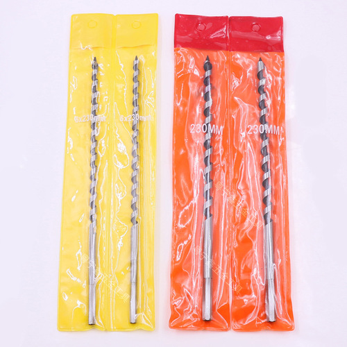 Carbon steel woodworking drill four-slot four-edged woodworking drill hexagonal handle door lock drawer opening reaming drill hole opener