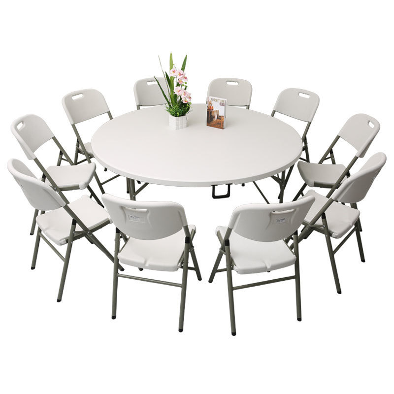Folding round table dining house 10 people eat simple large round…