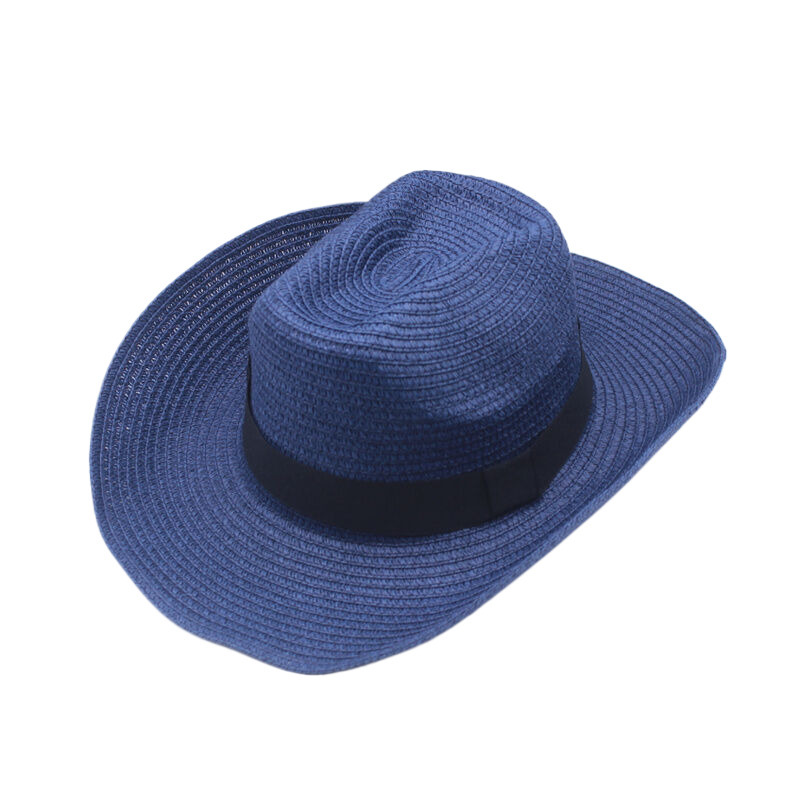 Unisex Basic Solid Color Big Eaves Straw Hat display picture 5