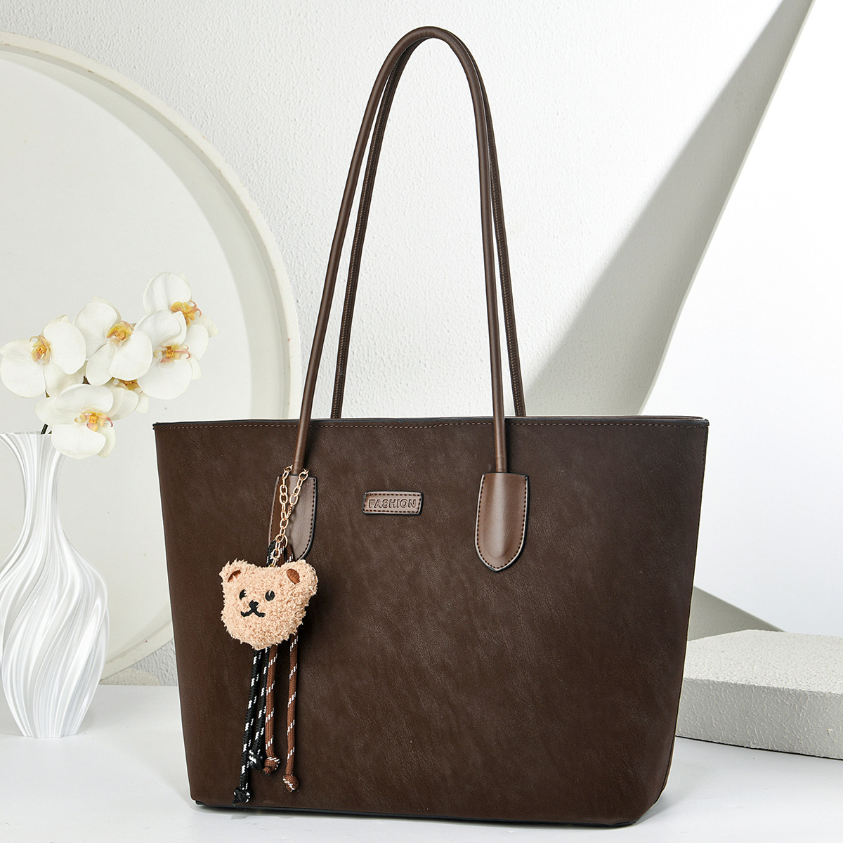 Moda simple retro bolso de hombro de gran capacidad, mochila de transporte, bolso de brazo universal, Totebag