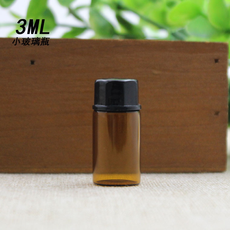 茶色精油瓶3ml 密封黑色八角 玻璃空瓶 小样试用瓶 分装调配瓶